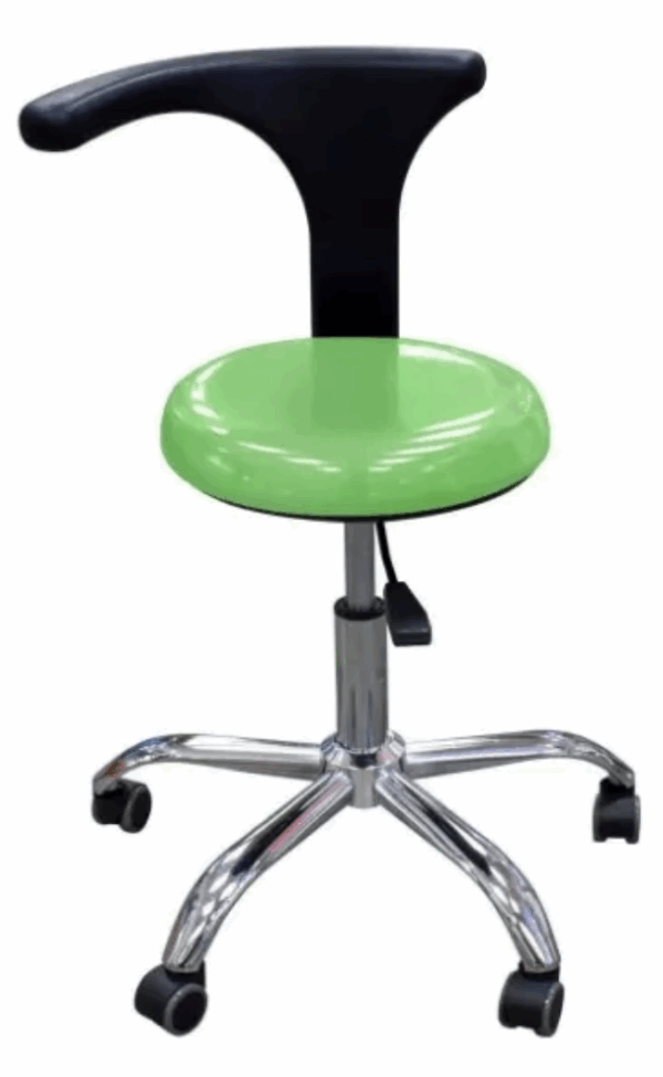 Taburete clínico - Silla, patas metálicas. Verde pistacho (P13)